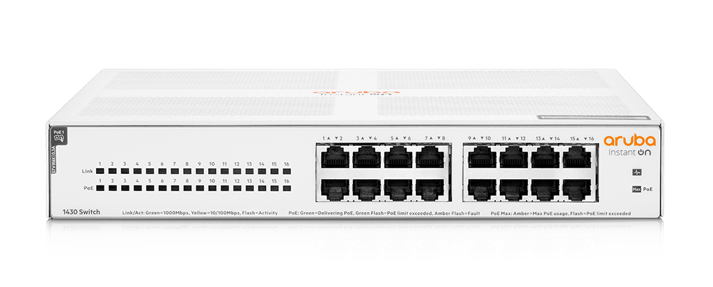 HPE Networking Instant On Switch 16p Gigabit CL4 PoE 124W 1430 (R8R48A)