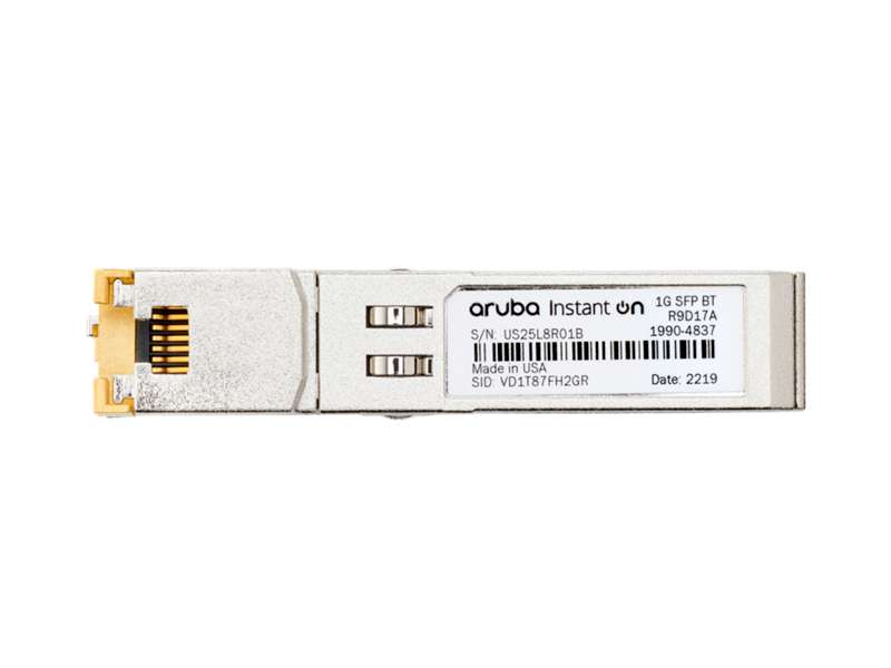 HPE Networking Instant On 1G SFP RJ45 T 100m Cat5e Transceiver (R9D17A)