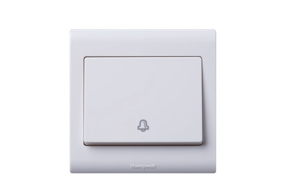 Công tắc nhấn Honeywell Elegant EW4778BSPWHISG, 16A, một cực, một chiều, có in ký hiệu chuông