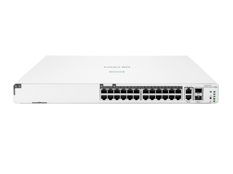 HPE Networking Instant On Switch 20p Gigabit CL4 4p Gigabit CL6 PoE 2p 10GBT 2p SFP+ 370W 1960 (JL807A)