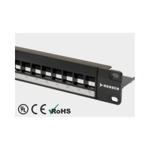 Thanh Đấu Nối (Patch Panel) CAT 6 UTP Norden 121-31P18048B: Loại Rỗng, 48 Cổng, Không Nắp Che